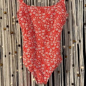 Gottex Floral Red and White One Piece Swimsuit